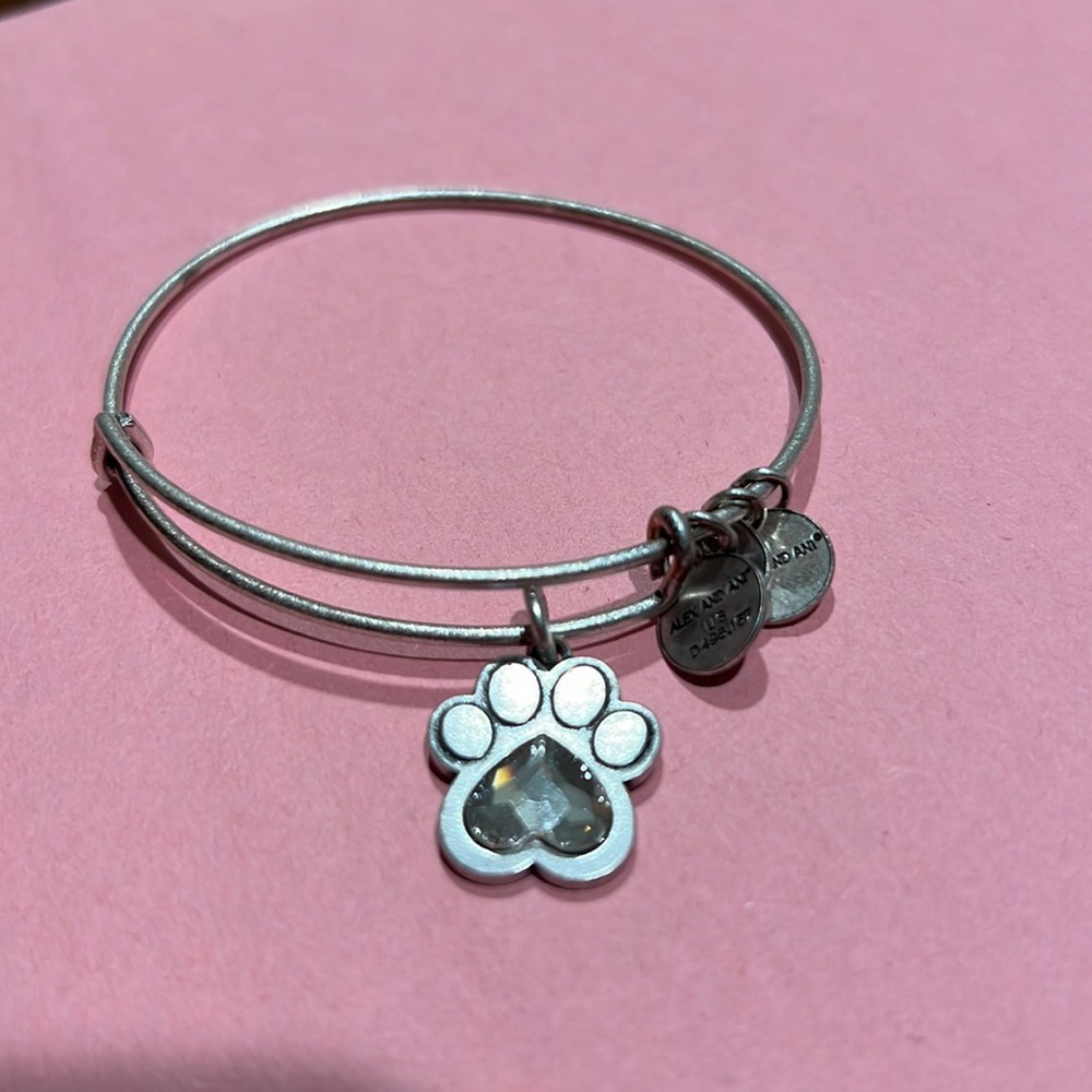 Alex and Ani silver dog charm bracelet